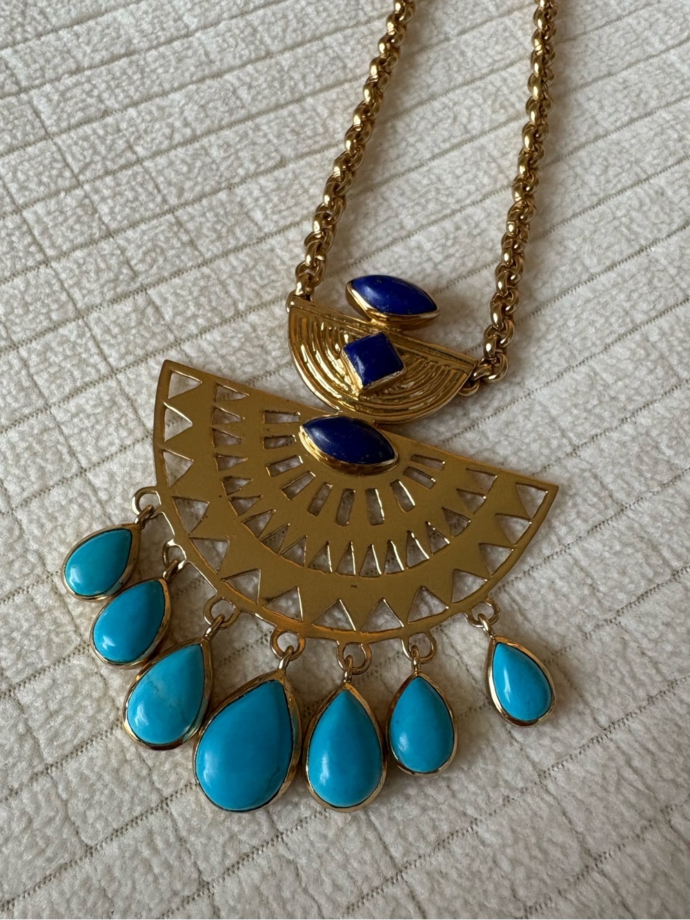 Lucky Brand x Amrapali blue beaded necklace